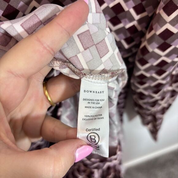 Downeast KELLY SHIRTDRESS WITH BOW TIE NEW with tags Size Medium GEO PEPPERCORN - Picture 12 of 15